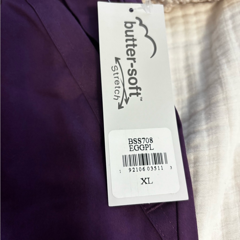Butter-Soft Stretch Purple Jogger Scrub pants- XL never worn